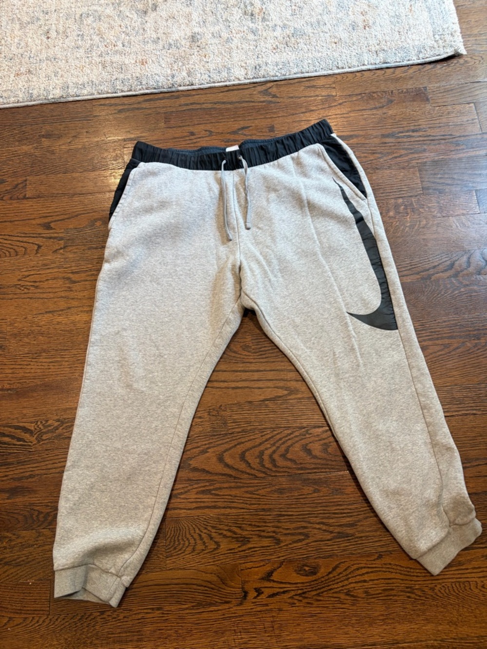 Nike Gray Jogger Sweatpants with Black Swoosh Accent